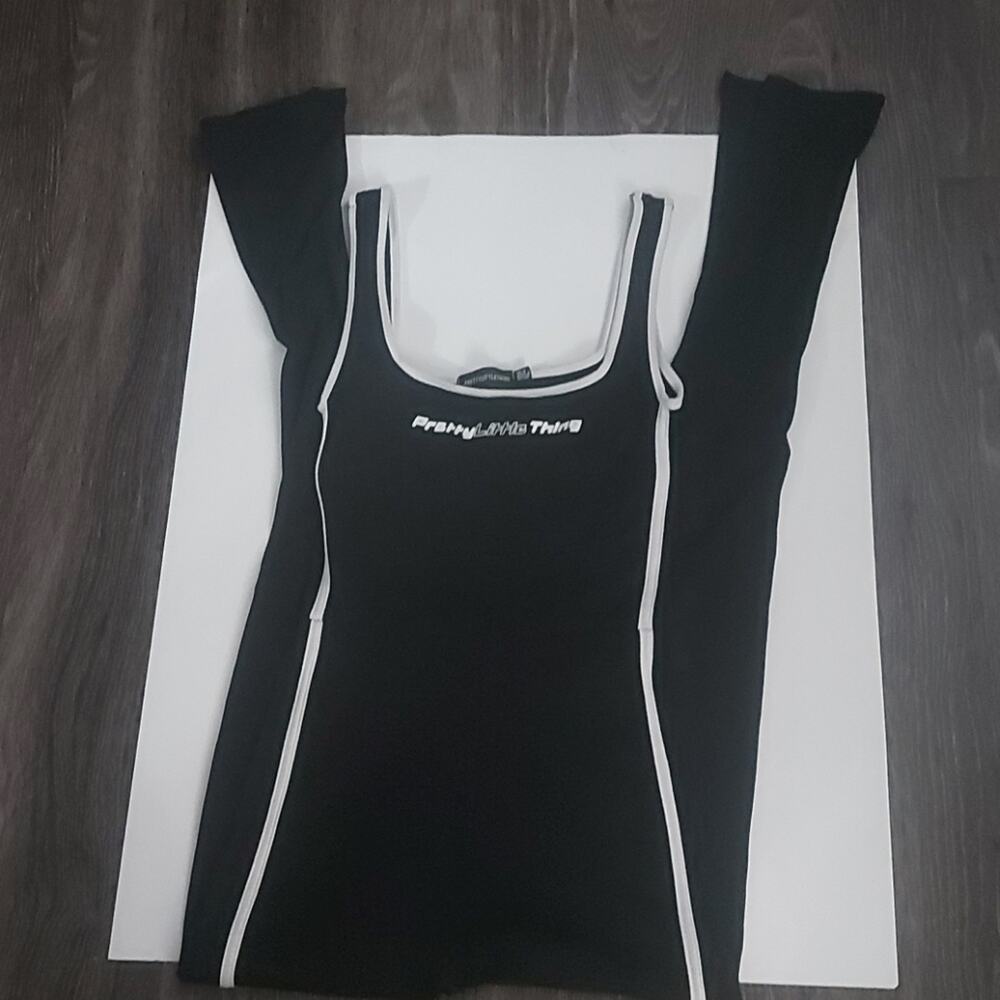 PrettyLittleThing Black/White Tank Jumpsuit 4 Sportswear Streetwear Minimalist
